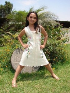 Besticktes Kleid, 5 - 10 Jahre, ökologische Pima Baumwolle