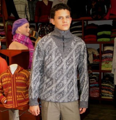 Grauer Rollkragen Pullover aus Alpakawolle