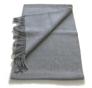 Edler grauer Schal aus Alpakawolle, 160 x 60 cm, Unisex