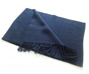Edler blauer Schal aus Alpakawolle, 160 x 60 cm, Unisex