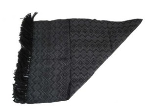 Schwarzer gewebter Schal aus Alpakawolle, 160 x 60 cm, Unisex