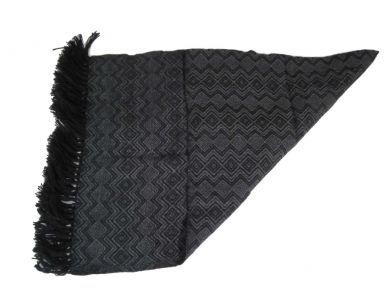 Schwarzer gewebter Schal aus Alpakawolle, 160 x 60 cm, Unisex