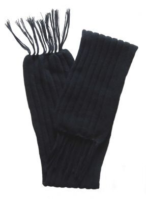 Schwarz gerippter Schal aus Alpakawolle, 170 x 18 cm, Unisex