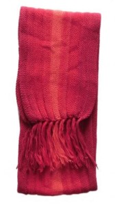 Roter gestreifter Schal aus Alpakawolle, 170 x 18 cm, Unisex