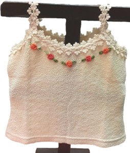 Girl top 100% natural Pima cotton hand embroidered