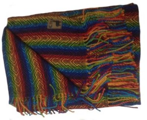 Warme Decke aus Alpakawolle, 1.70 x 130 cm Wolldecke aus Peru, Gemischte Farben