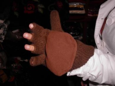 Handschuhe mit Kappe, Futter aus Vlies, Alpakawolle