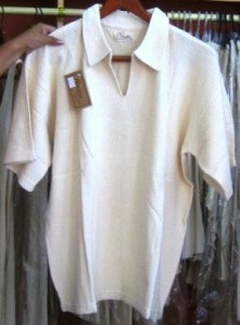 Weisses halbarm Shirt, ökologische Pima Baumwolle