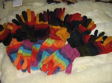 25 Paar farbig gemischte Finger Handschuhe aus Alpakawolle, Großhandel