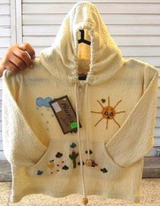 Bestickte Kapuzen Jacke aus Ökologischer Baumwolle