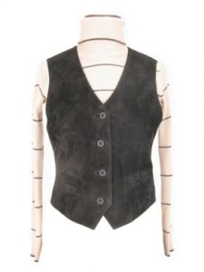 Grey ladies leather vest made of lamb nappa Handmade