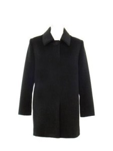 Halblanger schwarzer Mantel, Babyalpaka Wolle