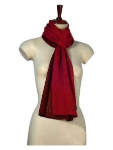 Roter und dunkelroter zweifarbiger Schal, Babyalpaka Wolle