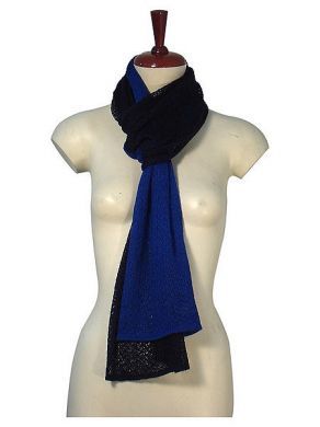 Blau und schwarzer zweifarbiger Schal, Babyalpaka Wolle