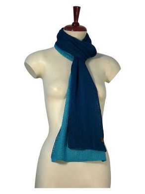Blau und hellblauer zweifarbiger Schal, Babyalpaka Wolle