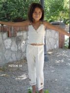 Sommer Maedchen Hose mit Traeger Shirt aus Pima Baumwolle