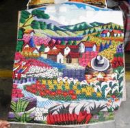 Traditioneller handgewebter Motivteppich, Blumenfeld in Cusco, 120 x 100 cm