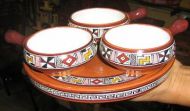 Keramik Set mit Tablett, handgemacht in Peru