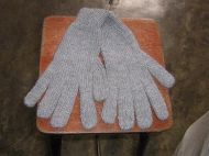 Graue unifarbene Handschuhe aus Alpakawolle