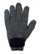 Beidseitig tragbare dunkelgrau, schwarze Handschuhe aus Alpakawolle