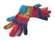 Kinderhandschuhe Regenbogen Alpakawolle