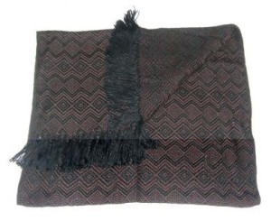 Brauner gewebter Schal aus Alpakawolle, 160 x 60 cm, Unisex