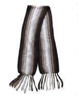 Unisex brauner Schal aus Alpakawolle gestreift, 170 x 18 cm