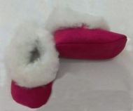 Baby Puschen Schuhe aus Peru, Lamm Nappa Leder, mit Alpakafell 0 - 12 Monate
