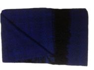 Warme Decke aus Alpakawolle, 1.70 x 130 cm Wolldecke aus Peru, Blau