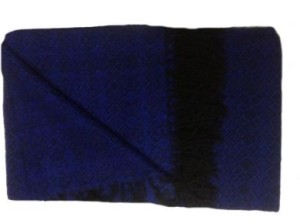 Warm blanket made of alpaca wool, 1.70 x 130 cm Woolen blanket from Peru, Blue