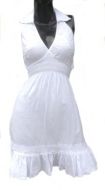 Weisses Sommerkleid, 100% Pima Baumwolle, halblang