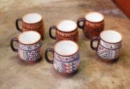 Set aus 6 handbemalten Kaffeetassen aus Peru