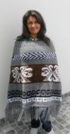 Warmer Damen Poncho, original aus Peru, Alpakawolle