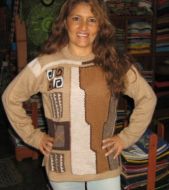 Würfel Design Pullover aus Alpakawolle