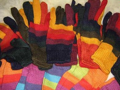 12 pairs of mixed colored finger gloves, wholesale, alpaca wool
