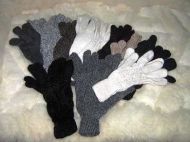 50 Paar gestrickte Finger Handschuhe in Naturfarben aus Alpakawolle, Großhandel