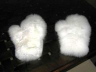 Weisse Alpakapelz Handschuhe