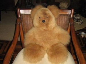 75 cm grosser brauner Alpakafell Teddy Baer