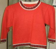 Roter Rundhals Pullover aus Alpakawolle, 2 - 5 Jahre