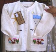 Bestickte weisse Baby Jacke aus Ökologischer Baumwolle