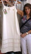 Weisses Kleid mit Spagettitraeger, ökologische Baumwolle
