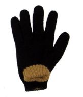 Beidseitig tragbare schwarz, hellbraune Handschuhe aus Alpakawolle