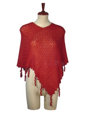 Red Poncho Cape made of 100% Royal Baby Alpaca Wool  A wonderfully light poncho cape for mild summer nights made of precious baby alpaca wool. Enjoy the unique quality of this precious wool.