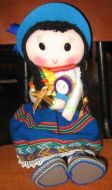 Handgemachte Stoff Puppe aus Peru