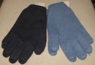 Blaue doppelt gestrickte Handschuhe aus Alpakawolle