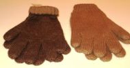 Braune doppelt gestrickte Handschuhe aus Alpakawolle