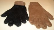 Hellbraune doppelt gestrickte Handschuhe aus Alpakawolle