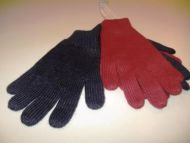 Rote doppelt gestrickte Handschuhe aus Alpakawolle
